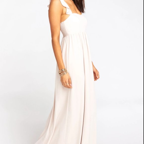 June Maxi Dress in Show Me The Ring Crisp - hemmed for 5'4" in 3" heels - Picture 6 of 8